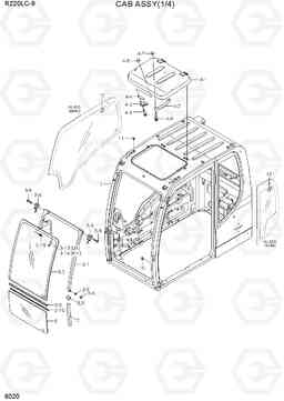 6020 CAB ASSY(1/4) R220LC-9(INDIA), Hyundai