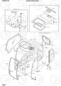 6040 CAB ASSY(3/4) R220LC-9(INDIA), Hyundai