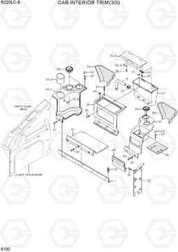 6100 CAB INTERIOR TRIM(3/3) R220LC-9(INDIA), Hyundai