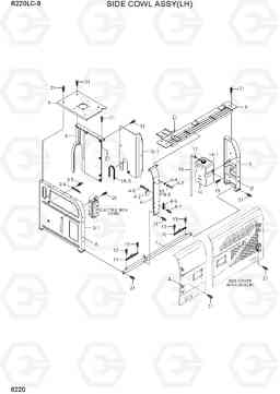 6220 SIDE COWL ASSY(LH) R220LC-9(INDIA), Hyundai