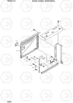 6240 SIDE COWL ASSY(RH) R220LC-9(INDIA), Hyundai