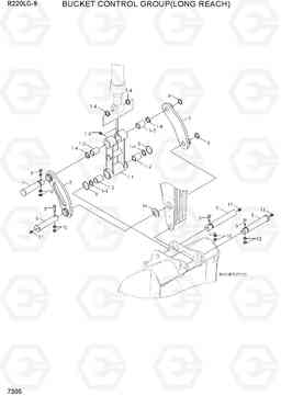 7305 BUCKET CONTROL GROUP(LONG REACH) R220LC-9(INDIA), Hyundai