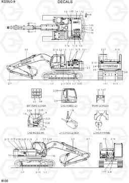 8100 DECALS R220LC-9(INDIA), Hyundai