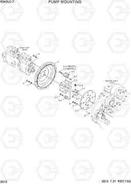 3010 PUMP MOUNTING R340LC-7(INDIA), Hyundai
