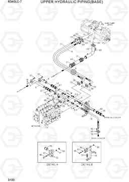 3100 UPPER HYDRAULIC PIPING(BASE) R340LC-7(INDIA), Hyundai