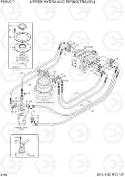 3110 UPPER HYDRAULIC PIPING(TRAVEL) R340LC-7(INDIA), Hyundai