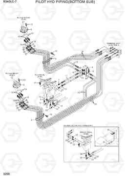 3200 PILOT HYD PIPING(BOTTOM SUB) R340LC-7(INDIA), Hyundai