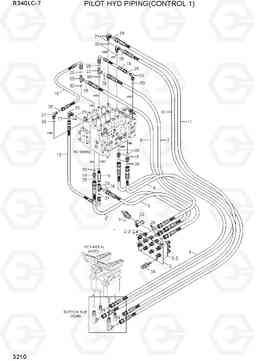 3210 PILOT HYD PIPING(CONTROL 1) R340LC-7(INDIA), Hyundai