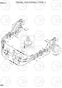 3300 TRAVEL HYDRAULIC PIPING(TYPE 1 ) R340LC-7(INDIA), Hyundai