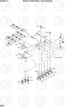 4090 MAIN CONTROL VALVE(5/5) R340LC-7(INDIA), Hyundai