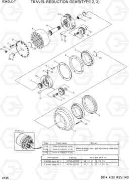 4135 TRAVEL REDUCTION GEAR R340LC-7(INDIA), Hyundai