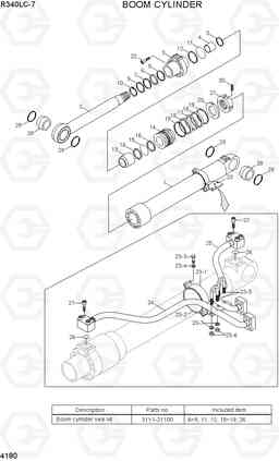 4180 BOOM CYLINDER R340LC-7(INDIA), Hyundai