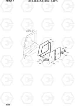 6060 CAB ASSY(5/6, SASH ASSY) R340LC-7(INDIA), Hyundai