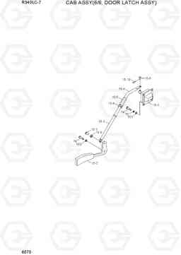 6070 CAB ASSY(6/6, DOOR LATCH ASSY) R340LC-7(INDIA), Hyundai