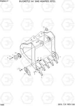 7400 BUCKET(2.1M3 SAE HEAPED, STD) R340LC-7(INDIA), Hyundai