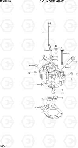 9050 CYLINDER HEAD R340LC-7(INDIA), Hyundai