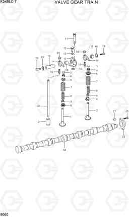 9060 VALVE GEAR TRAIN R340LC-7(INDIA), Hyundai