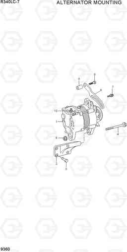 9360 ALTERNATOR MOUNTING R340LC-7(INDIA), Hyundai