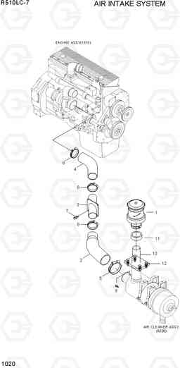 1020 AIR INTAKE SYSTEM R510LC-7(INDIA), Hyundai