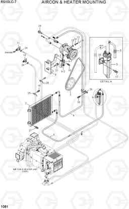 1081 AIRCON & HEATER MOUNTING R510LC-7(INDIA), Hyundai