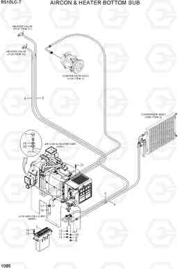 1085 AIRCON & HEATER BOTTOM SUB R510LC-7(INDIA), Hyundai