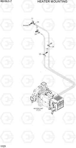 1121 HEATER MOUNTING R510LC-7(INDIA), Hyundai