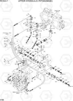 3100 UPPER HYDRAULIC PIPING(BASE) R510LC-7(INDIA), Hyundai