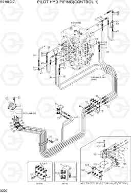 3200 PILOT HYD PIPING(CONTROL 1) R510LC-7(INDIA), Hyundai