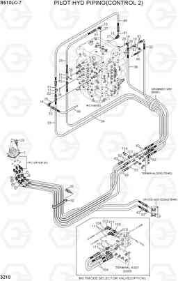 3210 PILOT HYD PIPING(CONTROL 2) R510LC-7(INDIA), Hyundai