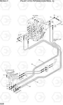 3220 PILOT HYD PIPING(CONTROL 3) R510LC-7(INDIA), Hyundai