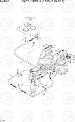 3230 PILOT HYDRAULIC PIPING(BASE 1) R510LC-7(INDIA), Hyundai