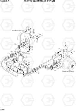 3300 TRAVEL HYDRAULIC PIPING R510LC-7(INDIA), Hyundai