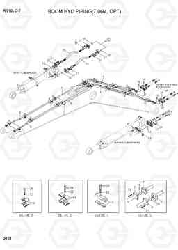 3401 BOOM HYD PIPING(7.06M, OPT) R510LC-7(INDIA), Hyundai