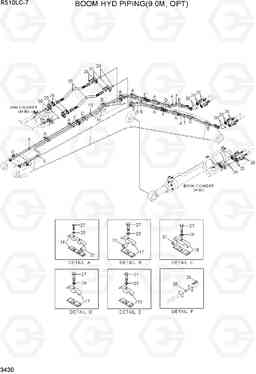 3430 BOOM HYD PIPING(9.0M, OPT) R510LC-7(INDIA), Hyundai