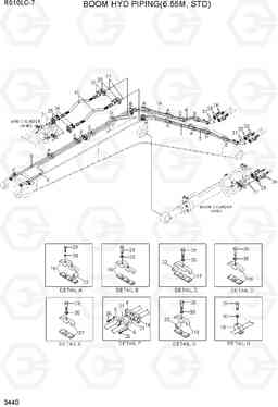 3440 BOOM HYD PIPING(6.55M, STD) R510LC-7(INDIA), Hyundai