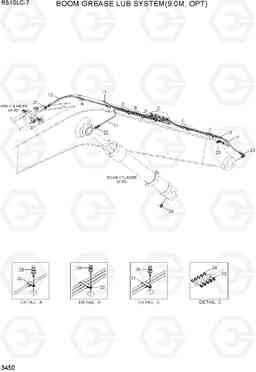 3450 BOOM GREASE LUB SYSTEM(9.0M, OPT) R510LC-7(INDIA), Hyundai