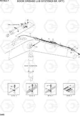 3465 BOOM GREASE LUB SYSTEM(6.8M, OPT) R510LC-7(INDIA), Hyundai