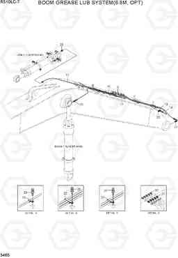 3465 BOOM GREASE LUB SYSTEM(6.8M, OPT) R510LC-7(INDIA), Hyundai