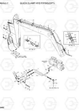 3490 QUICK CLAMP HYD PIPING(OPT) R510LC-7(INDIA), Hyundai