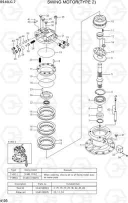 4105 SWING MOTOR(TYPE 2) R510LC-7(INDIA), Hyundai