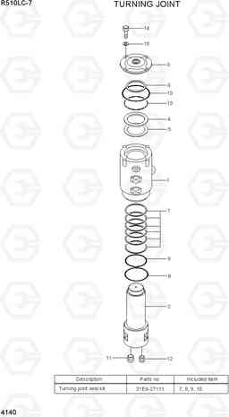 4140 TURNING JOINT R510LC-7(INDIA), Hyundai