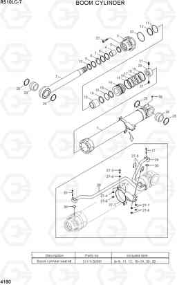 4180 BOOM CYLINDER R510LC-7(INDIA), Hyundai