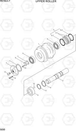 5030 UPPER ROLLER R510LC-7(INDIA), Hyundai