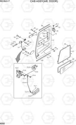 6050 CAB ASSY(4/6, DOOR) R510LC-7(INDIA), Hyundai