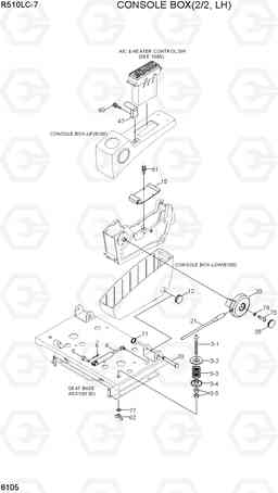 6105 CONSOLE BOX(2/2, LH) R510LC-7(INDIA), Hyundai