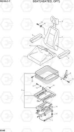 6146 SEAT(HEATED, OPT) R510LC-7(INDIA), Hyundai