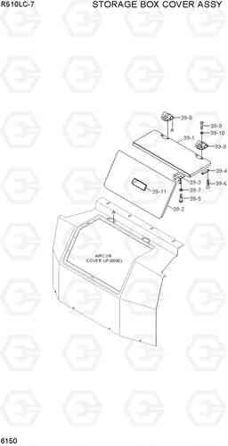 6150 STORAGE BOX COVER ASSY R510LC-7(INDIA), Hyundai