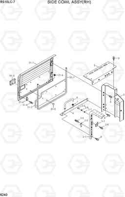 6240 SIDE COWL ASSY(RH) R510LC-7(INDIA), Hyundai