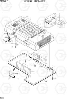 6255 ENGINE HOOD ASSY R510LC-7(INDIA), Hyundai