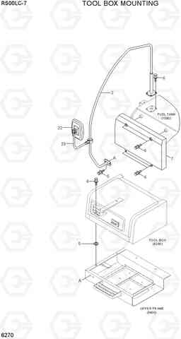 6270 TOOL BOX MOUNTING R510LC-7(INDIA), Hyundai